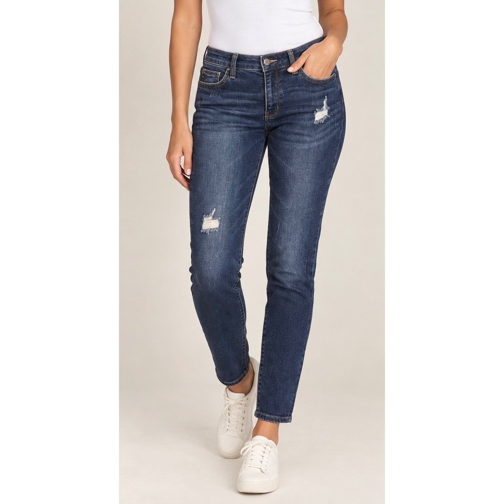 Judy Blue Slim Fit Distressed Dark Wash Jeans Womens 7/28